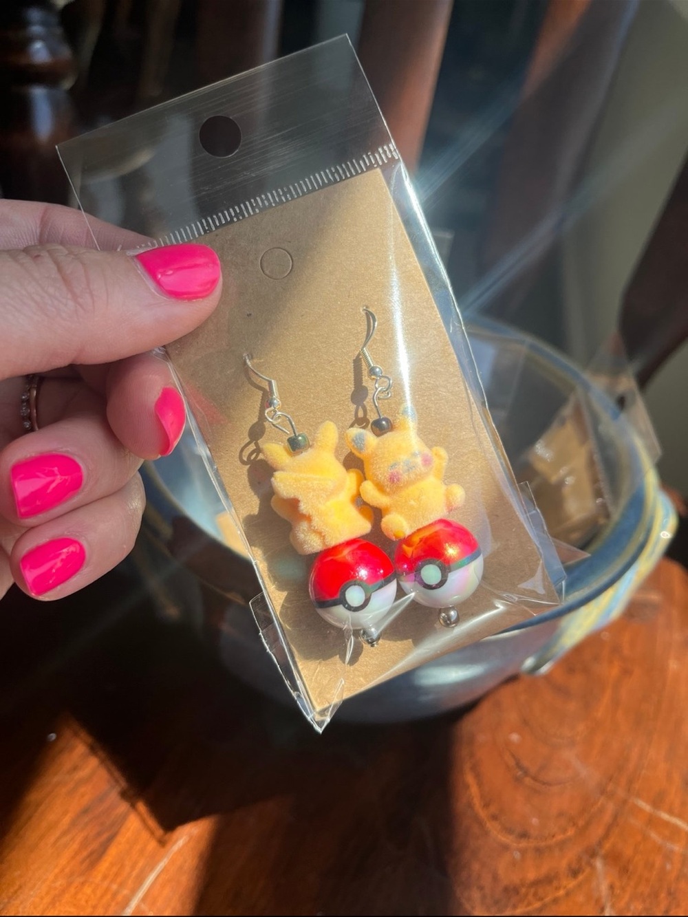 Yellow Pikachu & Red Poké Ball Dangle Earrings